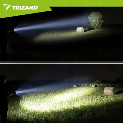 Trizand 26950 Taktická LED svítilna, 800 lm, USB-C, zoom, baterie 5000 mAh