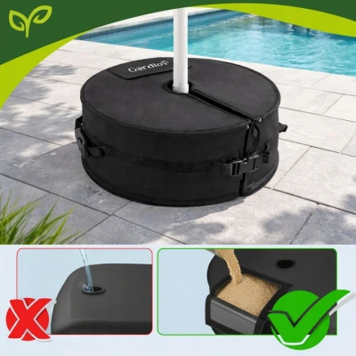 Gardlov 27351 Zátěžový podstavec pro slunečník 48 cm, plnitelný pískem, černý