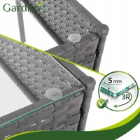 Gardlov 26907 Záhradný nábytok - pohovka, 2 kreslá, sklenený stôl, sivý ratan