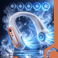 Ruhhy 27414 Přenosný mini ventilátor na krk, USB, bílý