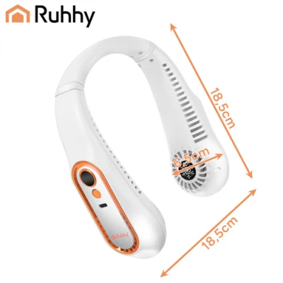 Ruhhy 27414 Přenosný mini ventilátor na krk, USB, bílý
