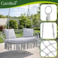 Gardlov 27378 Dvojité závěsné houpací křeslo, nosnost 300 kg, šedé