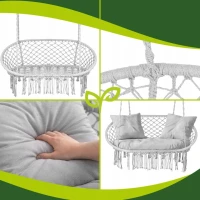 Gardlov 27378 Dvojité závěsné houpací křeslo, nosnost 300 kg, šedé