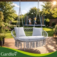 Gardlov 27378 Dvojité závěsné houpací křeslo, nosnost 300 kg, šedé