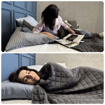 Posteloholici 1270712 Antistresová záťažová deka 12 kg, 200 x 220 cm, sivá