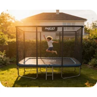 Neo-Sport NS-08X Záhradná trampolína obdĺžniková 366 x 244 cm, s vonkajšou sieťou a rebríkom