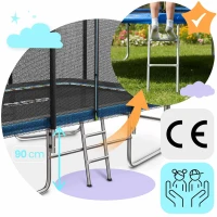 Neo-Sport NS-08X Záhradná trampolína obdĺžniková 366 x 244 cm, s vonkajšou sieťou a rebríkom