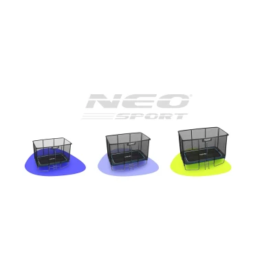 Neo-Sport NS-08X Záhradná trampolína obdĺžniková 366 x 244 cm, s vonkajšou sieťou a rebríkom