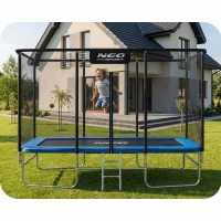 Neo-Sport NS-10X Záhradná trampolína obdĺžniková 427 x 305 cm, s vonkajšou sieťou a rebríkom