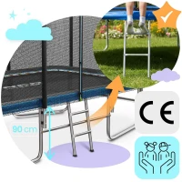 Neo-Sport NS-10X Záhradná trampolína obdĺžniková 427 x 305 cm, s vonkajšou sieťou a rebríkom