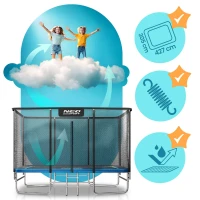 Neo-Sport NS-10X Záhradná trampolína obdĺžniková 427 x 305 cm, s vonkajšou sieťou a rebríkom