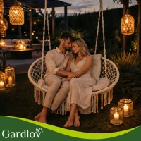 Gardlov 27379 Dvojité závesné hojdacie kreslo, nosnosť 300 kg, béžové
