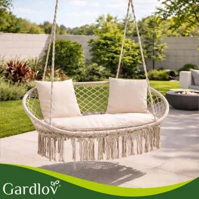 Gardlov 27379 Dvojité závesné hojdacie kreslo, nosnosť 300 kg, béžové