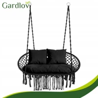 Gardlov 27380 Sada vankúšov pre dvojité závesné hojdacie kreslo, 3 kusy, čierna farba