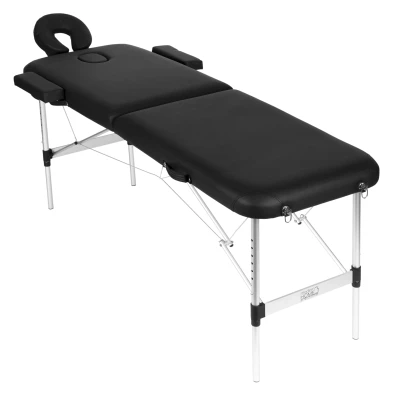 ModernHome BM2724 Hliníkové masážní lehátko, 2 segmenty, 250 kg, 186 cm, černé