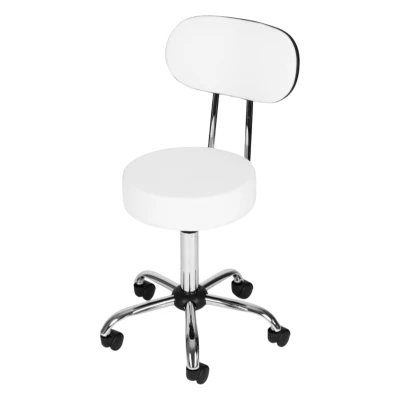 ModernHome BC009 Otočná stolička s opěrkou, nosnost 136 kg, bílá