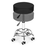 ModernHome BC007 Otočná stolička na kolieskach s opierkou na nohy, nosnosť 114 kg, čierna