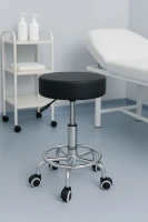 ModernHome BC007 Otočná stolička na kolieskach s opierkou na nohy, nosnosť 114 kg, čierna