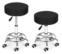 ModernHome BC007 Otočná stolička na kolieskach s opierkou na nohy, nosnosť 114 kg, čierna