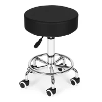 ModernHome BC007 Otočná stolička na kolieskach s opierkou na nohy, nosnosť 114 kg, čierna