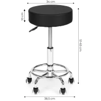 ModernHome BC007 Otočná stolička na kolieskach s opierkou na nohy, nosnosť 114 kg, čierna