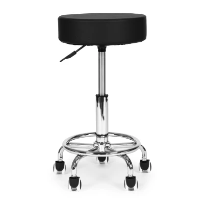 ModernHome BC007 Otočná stolička na kolieskach s opierkou na nohy, nosnosť 114 kg, čierna