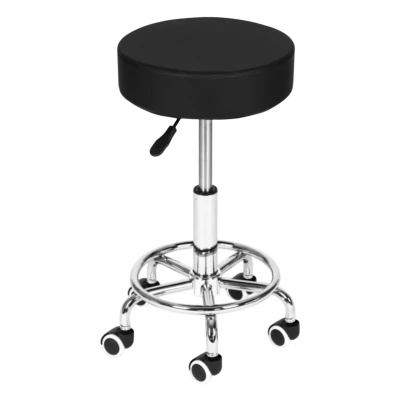 ModernHome BC007 Otočná stolička na kolieskach s opierkou na nohy, nosnosť 114 kg, čierna