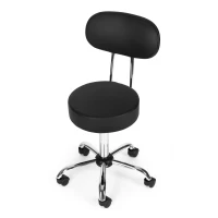 ModernHome BC009 Otočná stolička s operadlom, nosnosť 136 kg, čierna