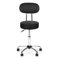 ModernHome BC009 Otočná stolička s operadlom, nosnosť 136 kg, čierna