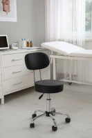 ModernHome BC009 Otočná stolička s operadlom, nosnosť 136 kg, čierna