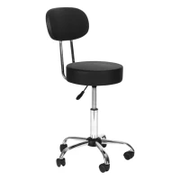 ModernHome BC009 Otočná stolička s operadlom, nosnosť 136 kg, čierna