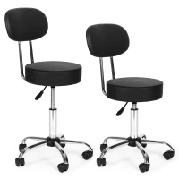 ModernHome BC009 Otočná stolička s operadlom, nosnosť 136 kg, čierna