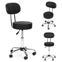 ModernHome BC009 Otočná stolička s operadlom, nosnosť 136 kg, čierna
