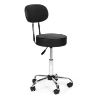 ModernHome BC009 Otočná stolička s operadlom, nosnosť 136 kg, čierna
