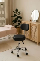 ModernHome BC009 Otočná stolička s operadlom, nosnosť 136 kg, čierna