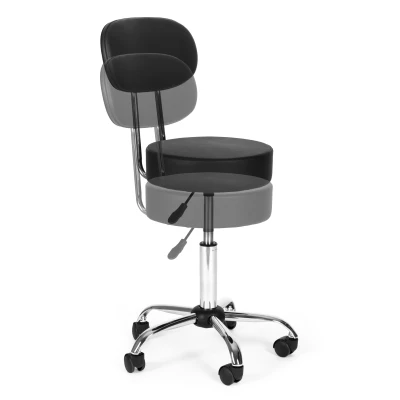 ModernHome BC009 Otočná stolička s operadlom, nosnosť 136 kg, čierna