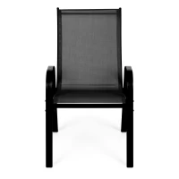 MultiGarden SC-092KD Zahradní židle stohovatelné 4 ks, černé