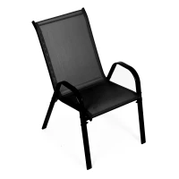 MultiGarden SC-092KD Zahradní židle stohovatelné 4 ks, černé