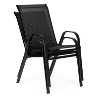 MultiGarden SC-092KD Zahradní židle stohovatelné 4 ks, černé