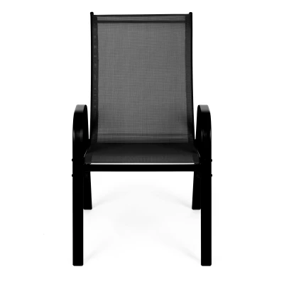 MultiGarden SC-092KD Zahradní židle stohovatelné 4 ks, černé