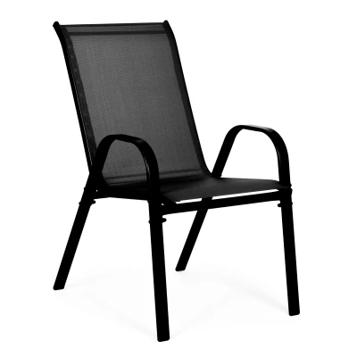 MultiGarden SC-092KD Zahradní židle stohovatelné 4 ks, černé