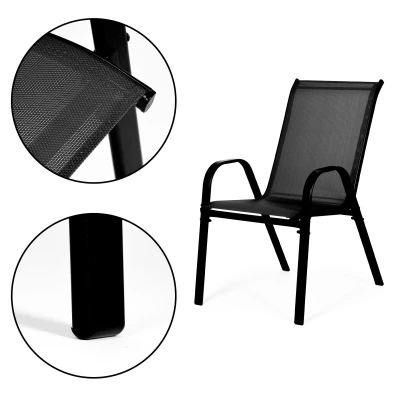 MultiGarden SC-092KD Zahradní židle stohovatelné 4 ks, černé