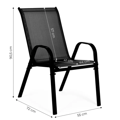 MultiGarden SC-092KD Zahradní židle stohovatelné 4 ks, černé