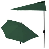 MultiGarden SL-UM016 Půlkruhový zahradní slunečník ke zdi 2,7 m, zelený
