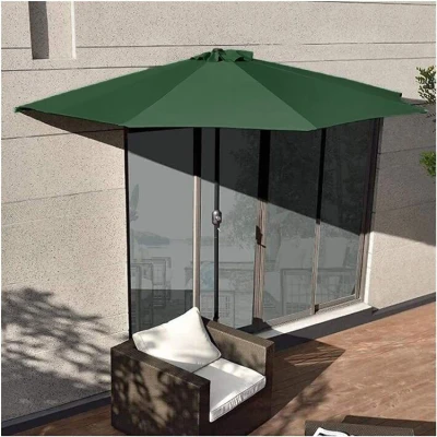MultiGarden SL-UM016 Půlkruhový zahradní slunečník ke zdi 2,7 m, zelený