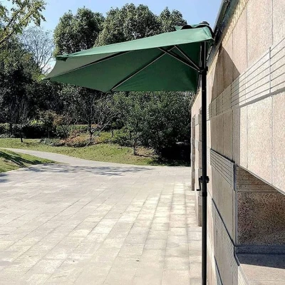 MultiGarden SL-UM016 Půlkruhový zahradní slunečník ke zdi 2,7 m, zelený