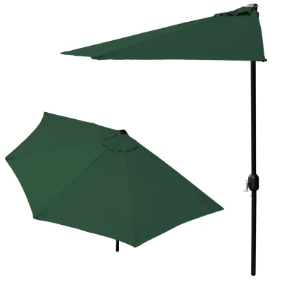 MultiGarden SL-UM016 Půlkruhový zahradní slunečník ke zdi 2,7 m, zelený