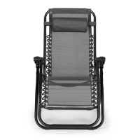 MultiGarden ZRL009 Skládací zahradní lehátko s polštářem ZERO GRAVITY, šedé