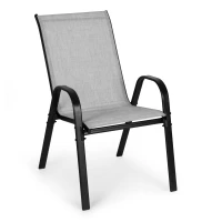 MultiGarden SC-092KD Zahradní židle stohovatelné 2 ks, světle šedé