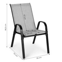 MultiGarden SC-092KD Zahradní židle stohovatelné 2 ks, světle šedé
